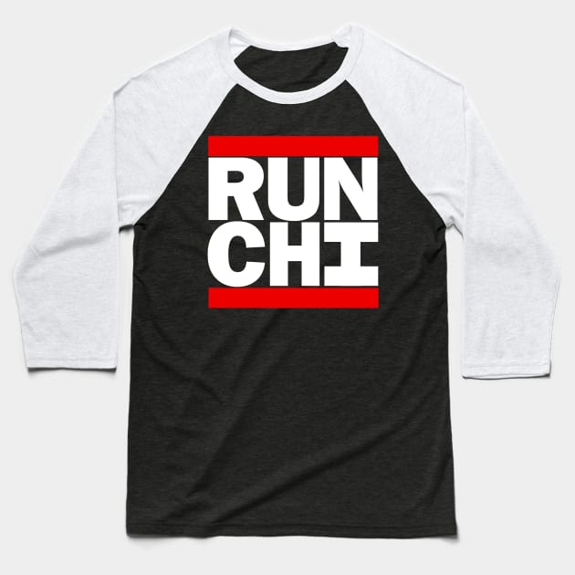 Chicago Marathon Runner Gift Baseball T-Shirt by Sticky T